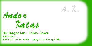 andor kalas business card